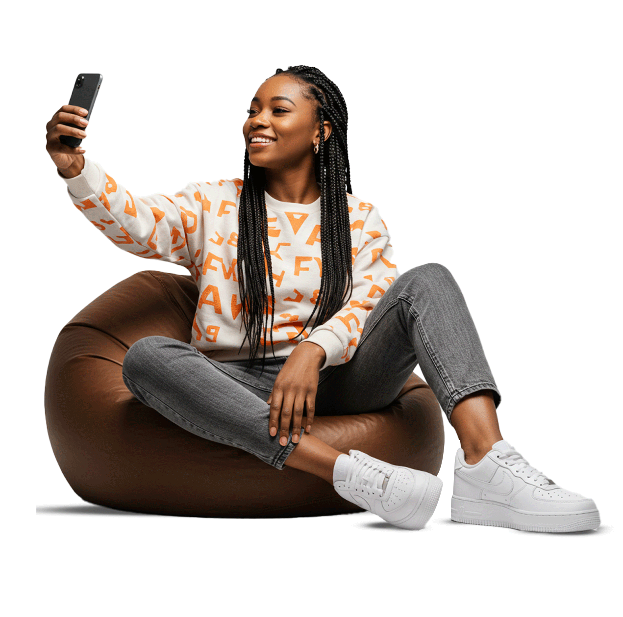 Influencer taking selfie